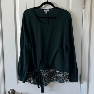Avenue Deep Green Knit Top